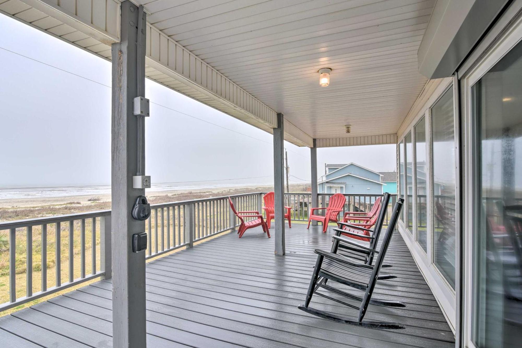 Oceanfront Galveston Home - Walk To Beach! מראה חיצוני תמונה